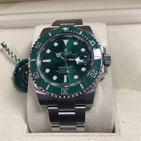 rolex submariner green dial hulk|rolex hulk watch charts.